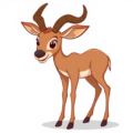 antelope cute cartoon free clipart image