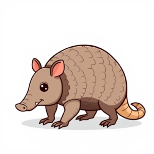 armadillo cute cartoon free clipart image