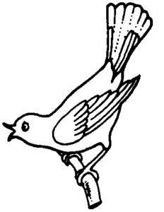 bird bw branch free clipart