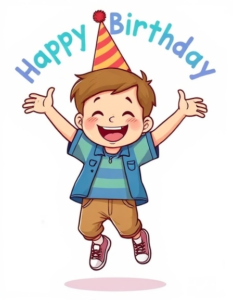 birthday boy cartoon free clipart image