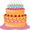 birthday cake alight free clipart