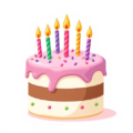 birthday cake six candles free clipart image