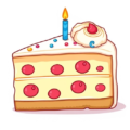 birthday cake slice free clipart image