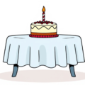 birthday cake table one candle free clipart image