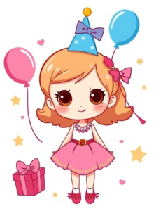 birthday girl cartoon free clipart image