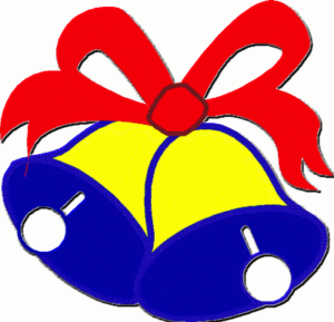 christmas bells yellow blue free clipart