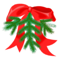 christmas branch n bow free clipart