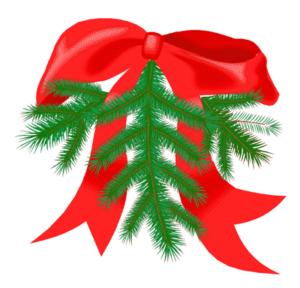 christmas branch n bow free clipart