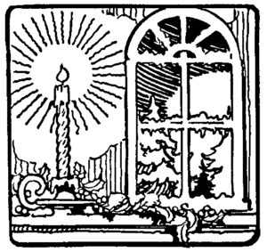 christmas candle holiday bw free clipart