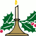 christmas candle holly free clipart