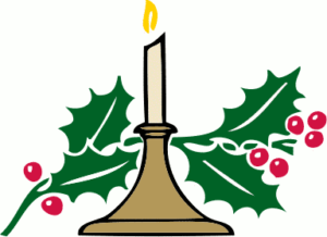 christmas candle holly free clipart