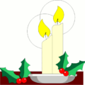 christmas candle holly yellow free clipart