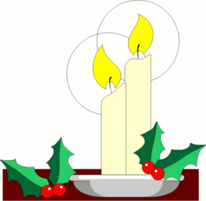 christmas candle holly yellow free clipart