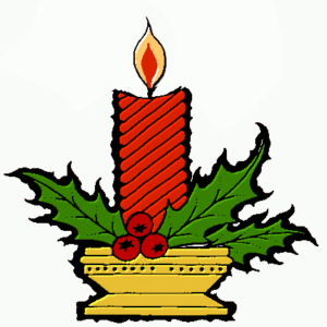 christmas candle thick holly free clipart