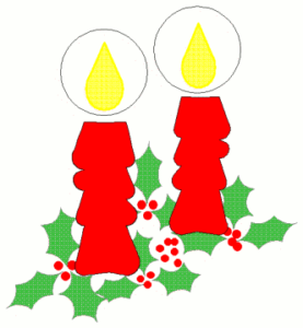 christmas candles holly red free clipart