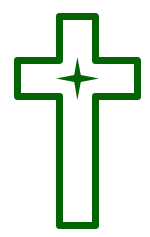 christmas cross w small star green free clipart