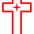 christmas cross w small star red free clipart