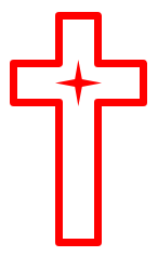 christmas cross w small star red free clipart