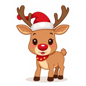 christmas cute reindeer free clipart image