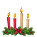 christmas four candles red bow free clipart image