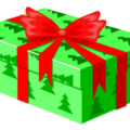 christmas gift green red bow free clipart