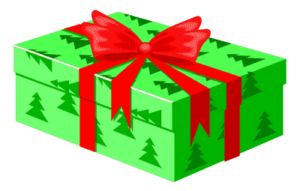 christmas gift green red bow free clipart