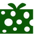 christmas gift green white dots free clipart