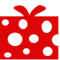 christmas gift red white dots free clipart