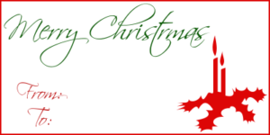 christmas gift tag candle free clipart