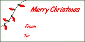 christmas gift tag lights free clipart