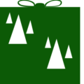 christmas gift with trees decor green free clipart