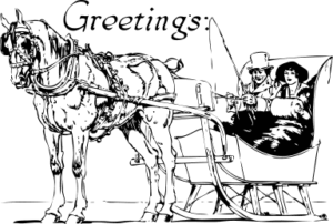 christmas holiday greetings sleigh free clipart