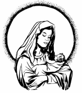 christmas mary and baby jesus free clipart