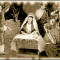 christmas nativity old photo free clipart