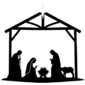 christmas nativity scene silhouette free clipart image