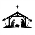 christmas nativity silhouette free clipart image