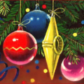 christmas ornaments section close up free clipart