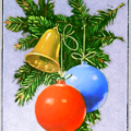 christmas ornaments stylized back free clipart