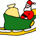 christmas santa in his sleigh free clipart