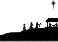 christmas shepherds scene silhouette free clipart