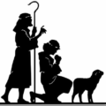 christmas shepherds silhouette free clipart