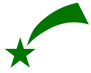 christmas shooting star green free clipart