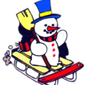 christmas sled snowman free clipart