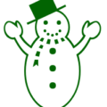 christmas snowman arms green free clipart