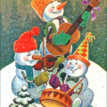 christmas snowman band free clipart