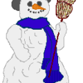 christmas snowman blue scarf broom free clipart