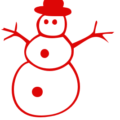 christmas snowman branch arms red free clipart