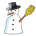 christmas snowman broom free clipart