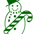 christmas snowman candy cane green free clipart