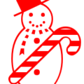 christmas snowman candy cane red free clipart